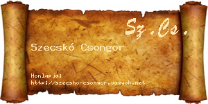 Szecskó Csongor névjegykártya