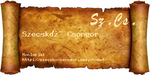 Szecskó Csongor névjegykártya