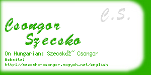 csongor szecsko business card